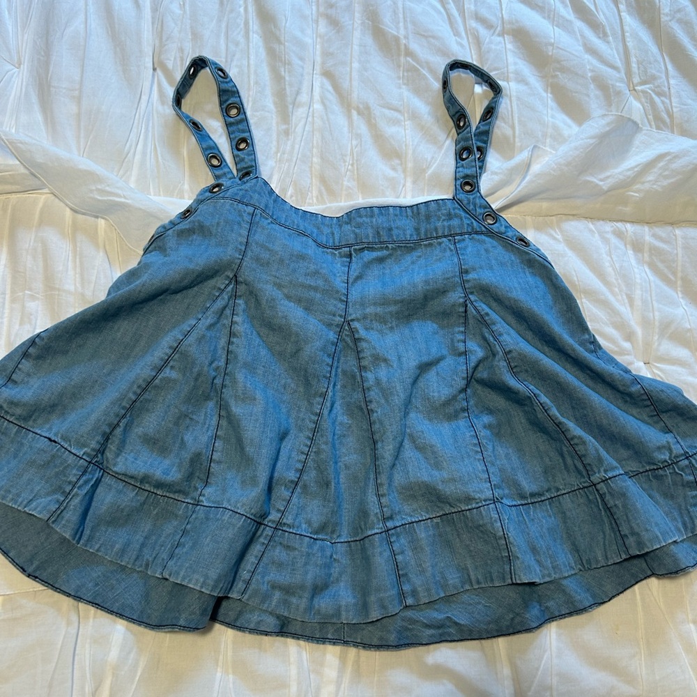 Free People Blue Denim Tank Top